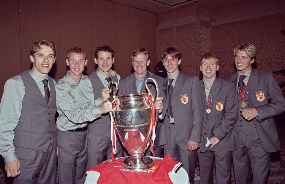 Butt, second from left, won the Champions League with United, playing in the final as Bayern were beaten