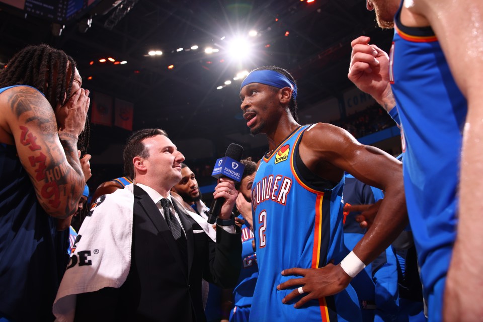 Gilgeous-Alexander loves to do interviews with his OKC teammates